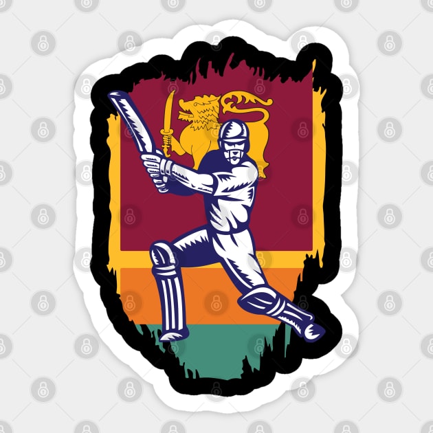 Sri Lanka Cricket Player Batsman Design Sticker by alltheprints